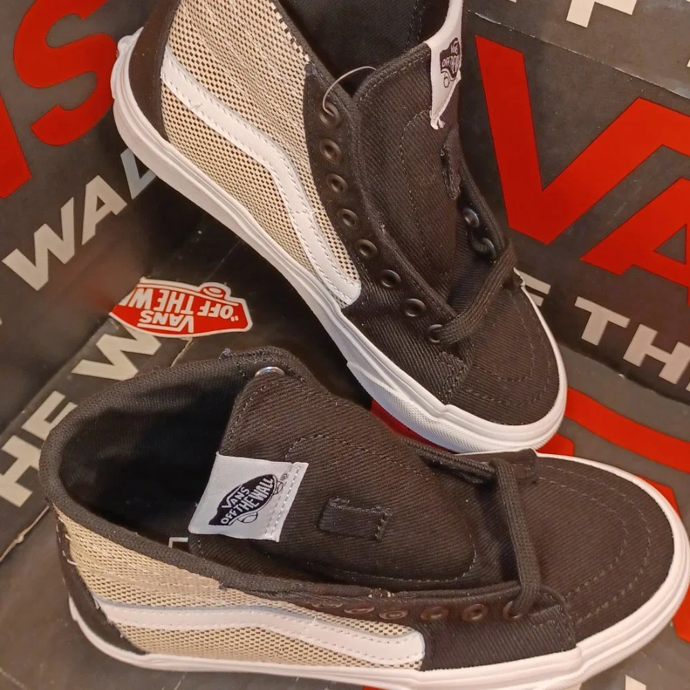 Vans Sk8 Hi Tapered 2-Toned Linen Black/True White Mens 7.5/Womens 9 VN0A4U16WRJ
